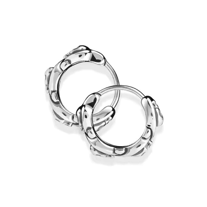 THE MEN THING Nose & Ear Ring Pair (Both Ears) SKULL RIOT - Titanium Steel Hoop Earrings for Men & Boys (2 Pcs)