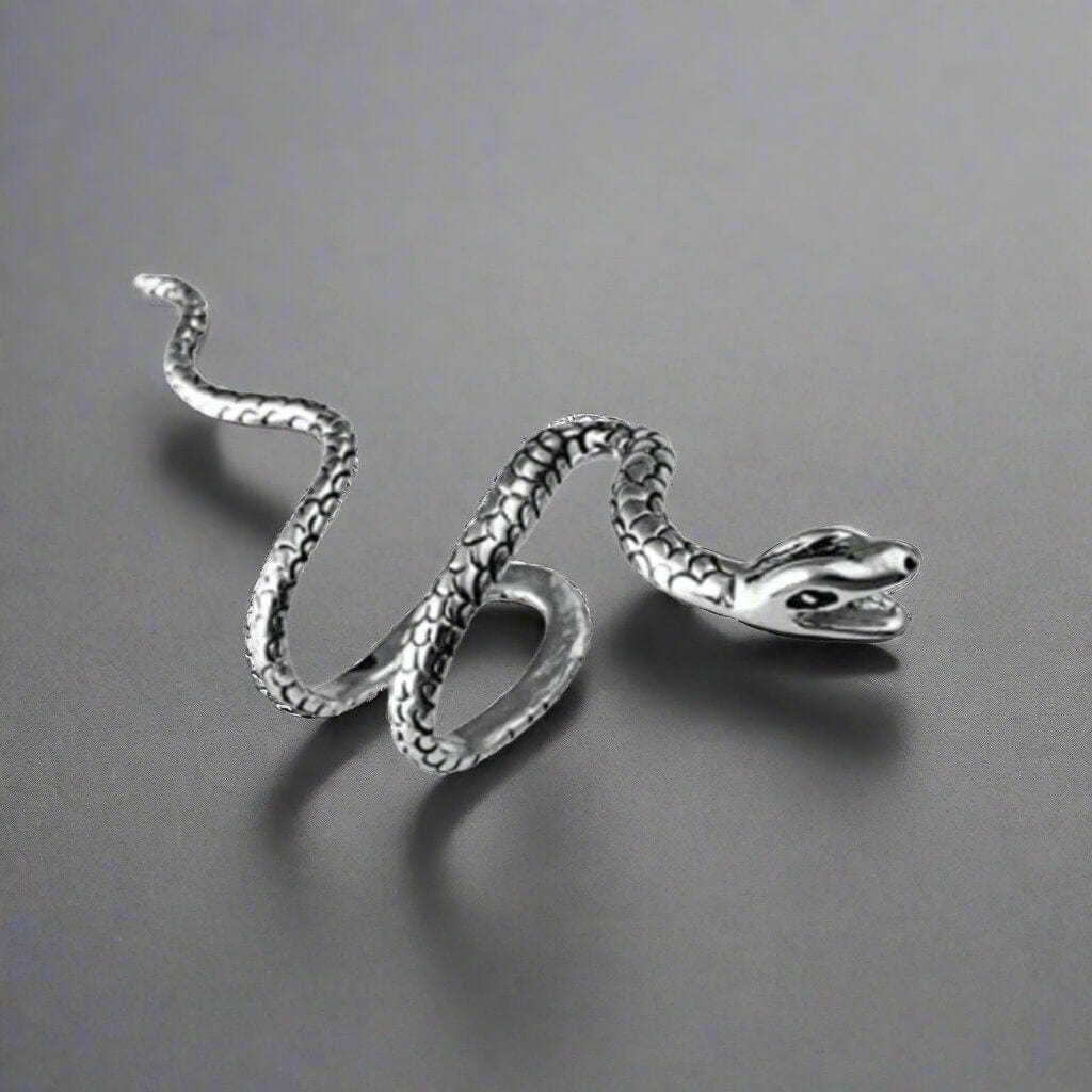 THE MEN THING Nose & Ear Ring Pair (Both Ears) SNAKE TWIST - Alloy Adjustable Ear Cuff for Men & Boys (2 Pcs)