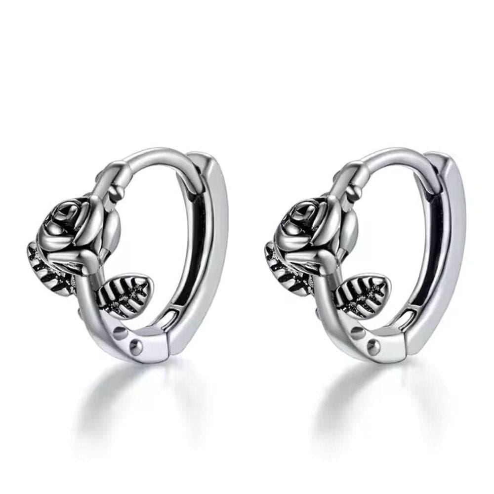 THE MEN THING Nose & Ear Ring Pair (Both Ears) SPARTAN ROSE - Titanium Steel Hoop Earrings for Men & Boys (2 Pcs)