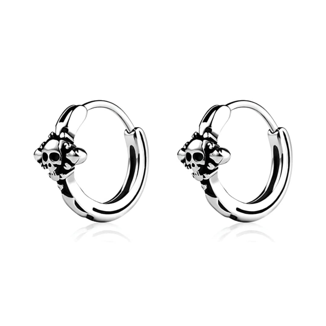 THE MEN THING Nose & Ear Ring Pair (Both Ears) SPECTER LINK - Titanium Steel Hoop Earrings for Men & Boys (2 Pcs)