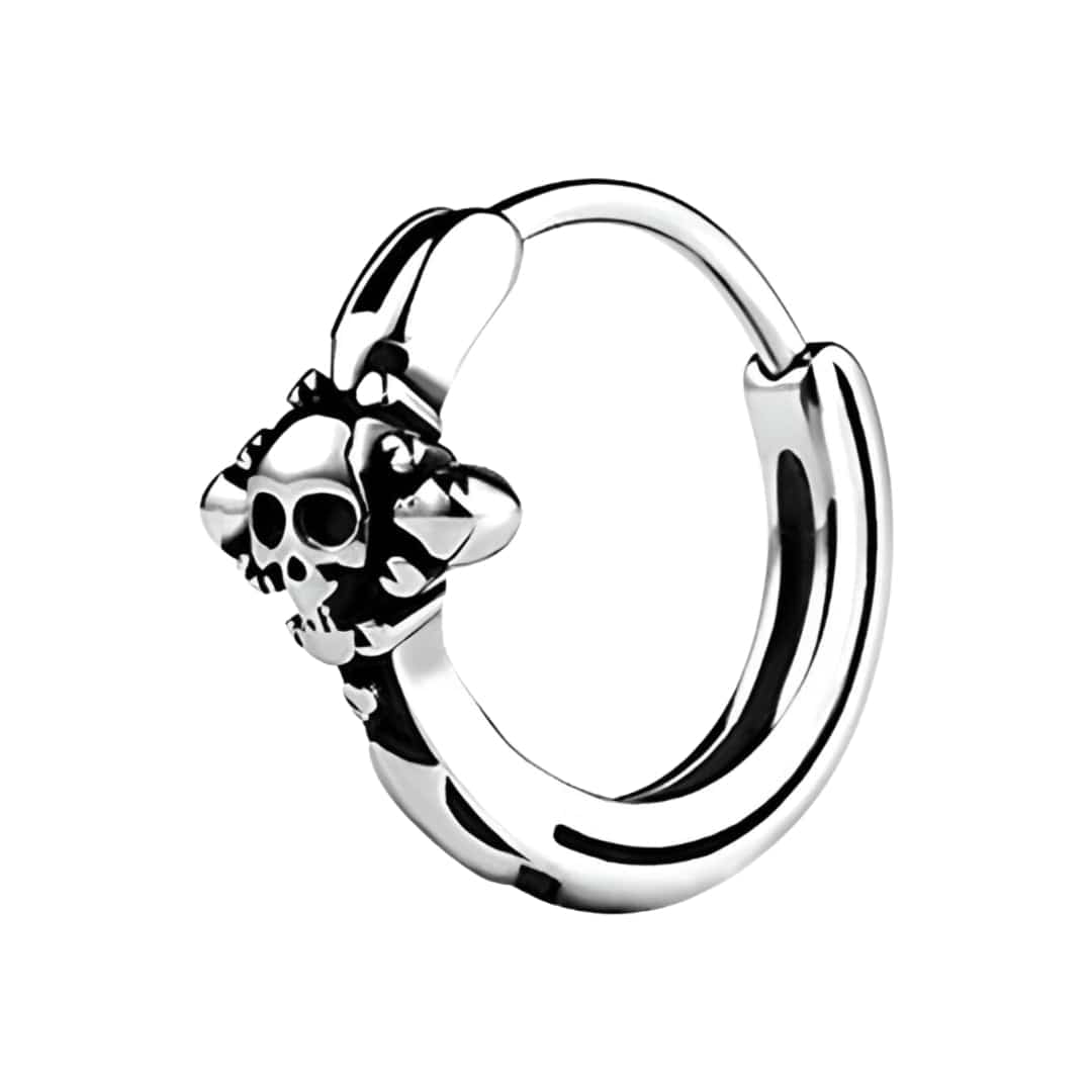 THE MEN THING Nose & Ear Ring Pair (Both Ears) SPECTER LINK - Titanium Steel Hoop Earrings for Men & Boys (2 Pcs)