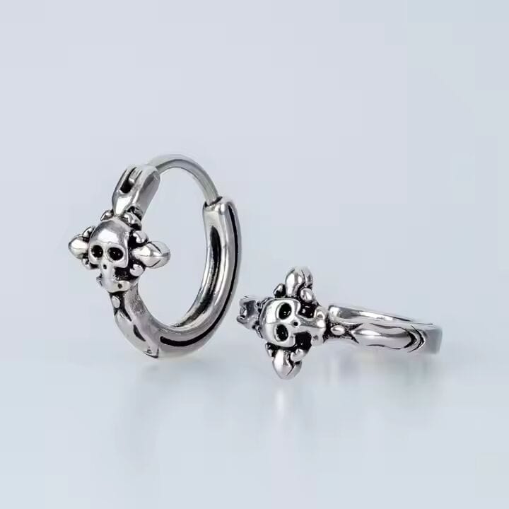 THE MEN THING Nose & Ear Ring Pair (Both Ears) SPECTER LINK - Titanium Steel Hoop Earrings for Men & Boys (2 Pcs)