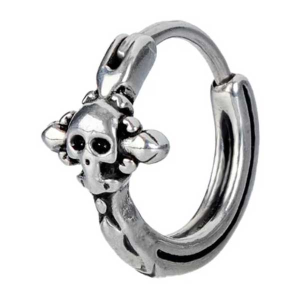 THE MEN THING Nose & Ear Ring Pair (Both Ears) SPECTER LINK - Titanium Steel Hoop Earrings for Men & Boys (2 Pcs)