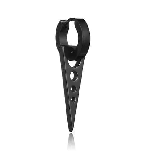 THE MEN THING Nose & Ear Ring Pair (Both Ears) SPIKE DROP BLACK- Pure Titanium Steel Ear Hoop Earrings for Men & Boys (2 Pcs)