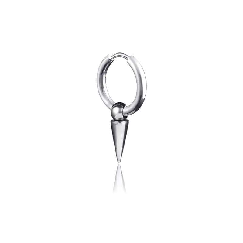 THE MEN THING Nose & Ear Ring Pair (Both Ears) SPIREHOOP - SILVER - Pure Titanium Steel Ear Hoop Earrings for Men & Boys (2 Pcs)