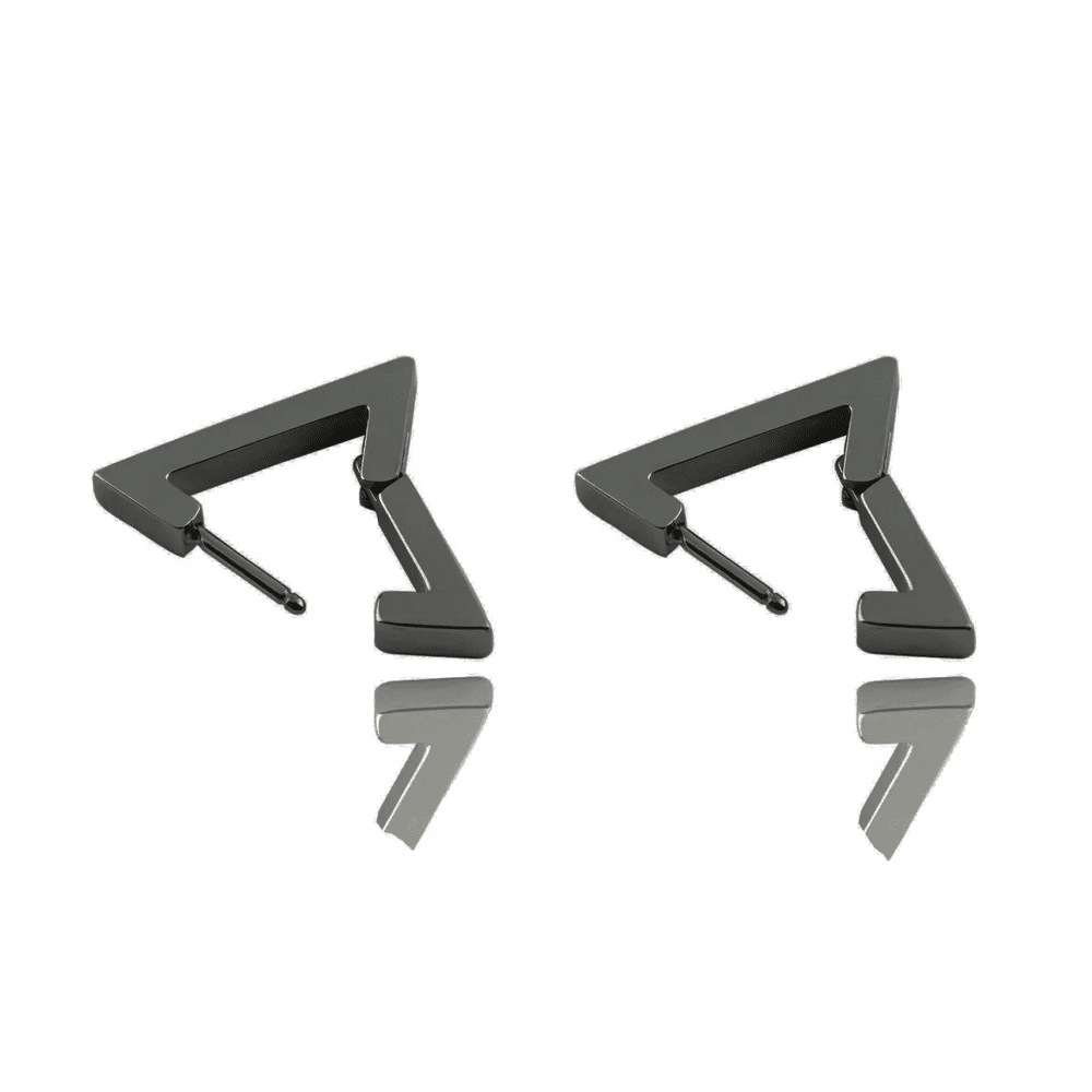THE MEN THING Nose & Ear Ring Pair (Both Ears) TRIANGLE HOOP - Titanium Steel Stud Earrings for Men & Boys (2 Pcs)