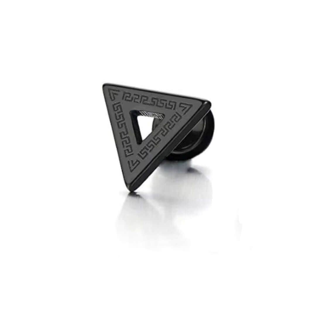 THE MEN THING Nose & Ear Ring Pair (Both Ears) TRINITY TWIST BLACK - Pure Titanium Steel Piercing Ear Earrings for Men & Boys (2 Pcs)