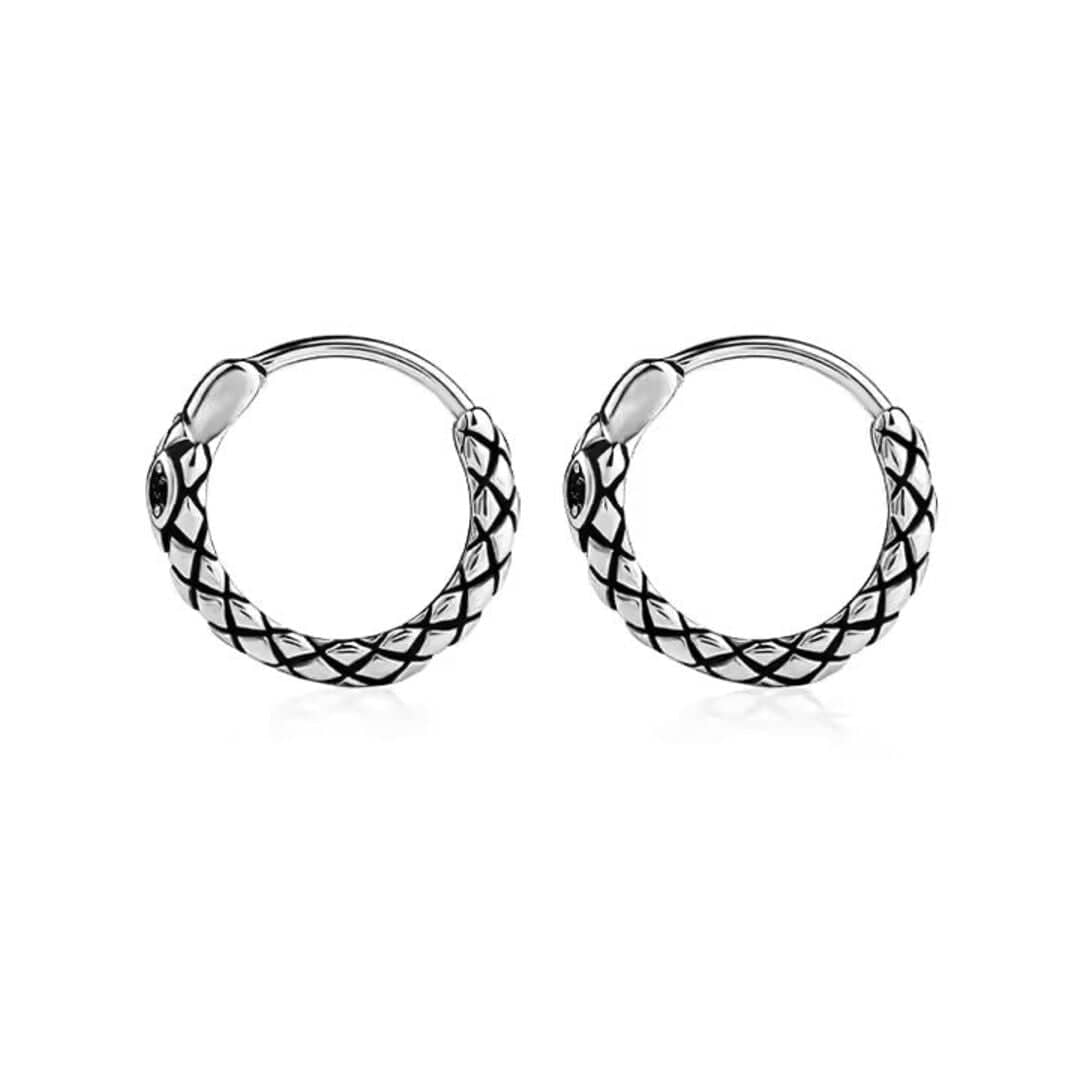 THE MEN THING Nose & Ear Ring Pair (Both Ears) VOID SERPENT - Titanium Steel Hoop Earrings for Men & Boys (2 Pcs)