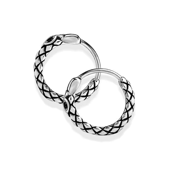 THE MEN THING Nose & Ear Ring Pair (Both Ears) VOID SERPENT - Titanium Steel Hoop Earrings for Men & Boys (2 Pcs)