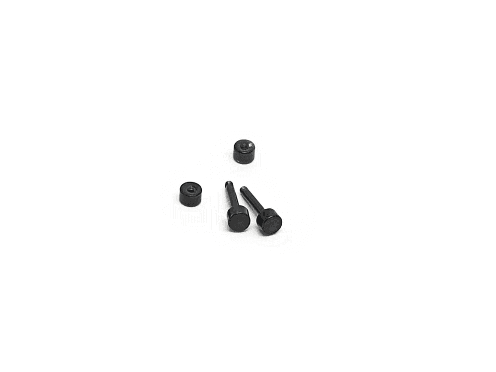 THE MEN THING Nose & Ear Ring ROUND DUMBBELL - BLACK - Pure Titanium Steel Ear Hoop Earrings for Men & Boys (16mm to 2mm) (2 Pcs)