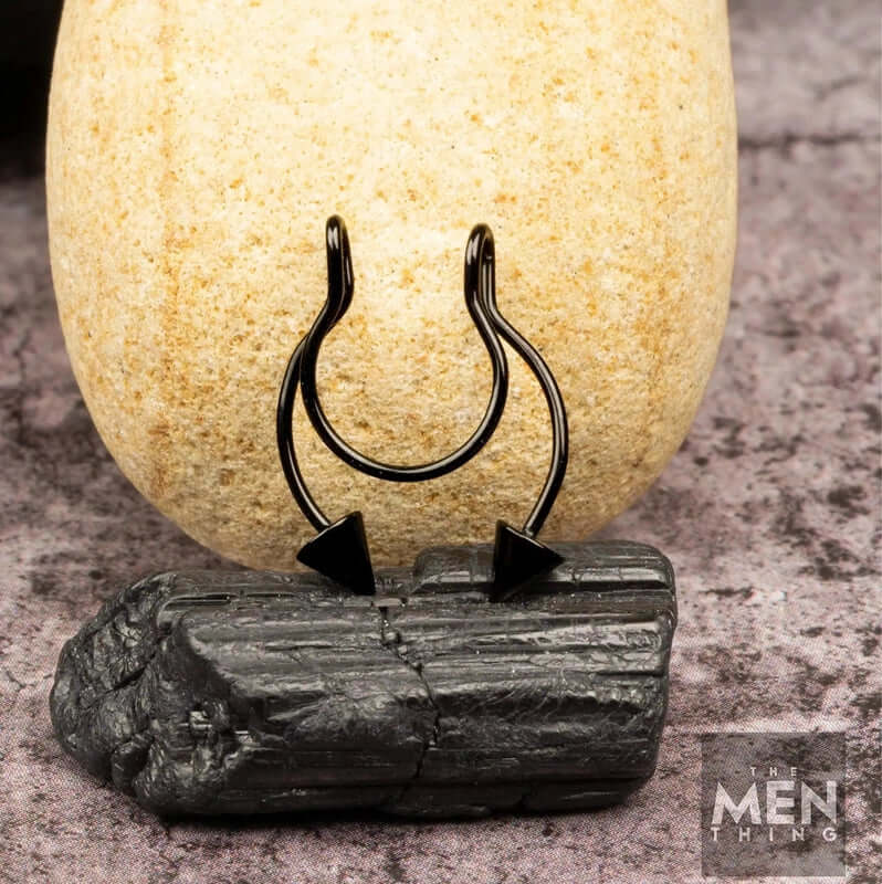 THE MEN THING Nose & Ear Ring TWIN DART - Non-Piercing & Stylish Nose Ring Made from Pure Stainless Steel for Men and Boys (1 Pcs)
