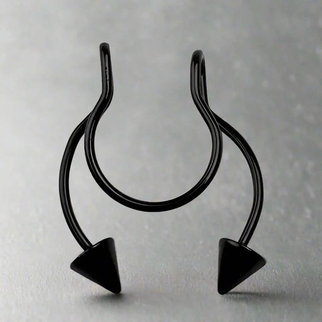 THE MEN THING Nose & Ear Ring TWIN DART - Non-Piercing & Stylish Nose Ring Made from Pure Stainless Steel for Men and Boys (1 Pcs)