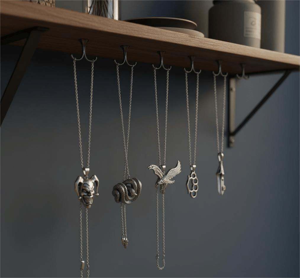 THE MEN THING Pack of 5 Alloy Pendants with 24 inch Stainless Steel Chains for Men & Boys