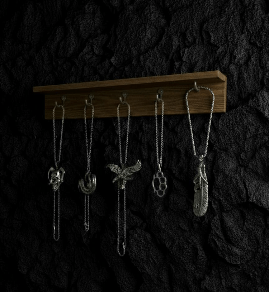 THE MEN THING Pack of 5 Alloy Pendants with 24 inch Stainless Steel Chains for Men & Boys