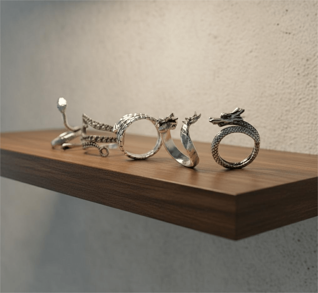 THE MEN THING Pack of 5 Alloy Rings for Men & Boys