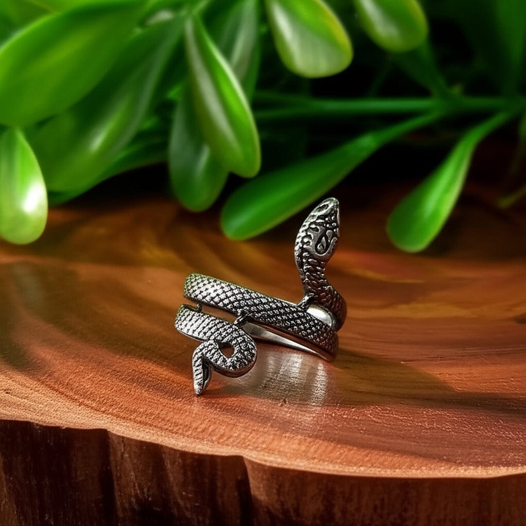 THE MEN THING Rings 16 COBRA CREST RING - Pure Stainless Steel Men’s Steel-Plated Ring – Statement Luxury Jewelry (Size : 16-23-28)