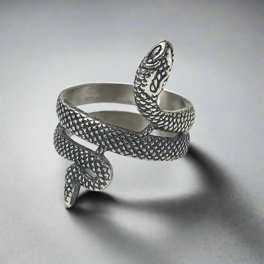 THE MEN THING Rings COBRA CREST RING - Pure Stainless Steel Men’s Steel-Plated Ring – Statement Luxury Jewelry (Size : 16-23-28)