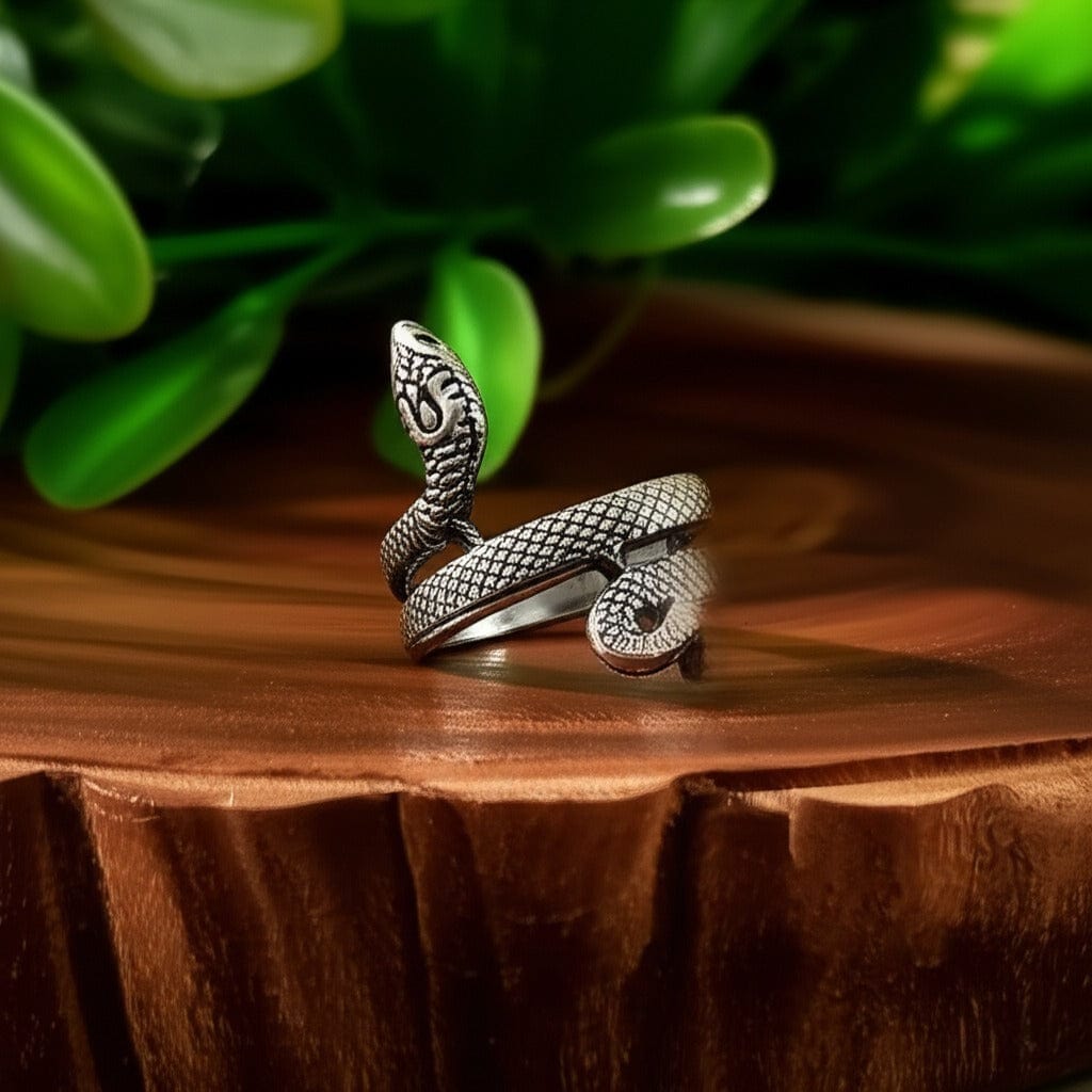 THE MEN THING Rings COBRA CREST RING - Pure Stainless Steel Men’s Steel-Plated Ring – Statement Luxury Jewelry (Size : 16-23-28)