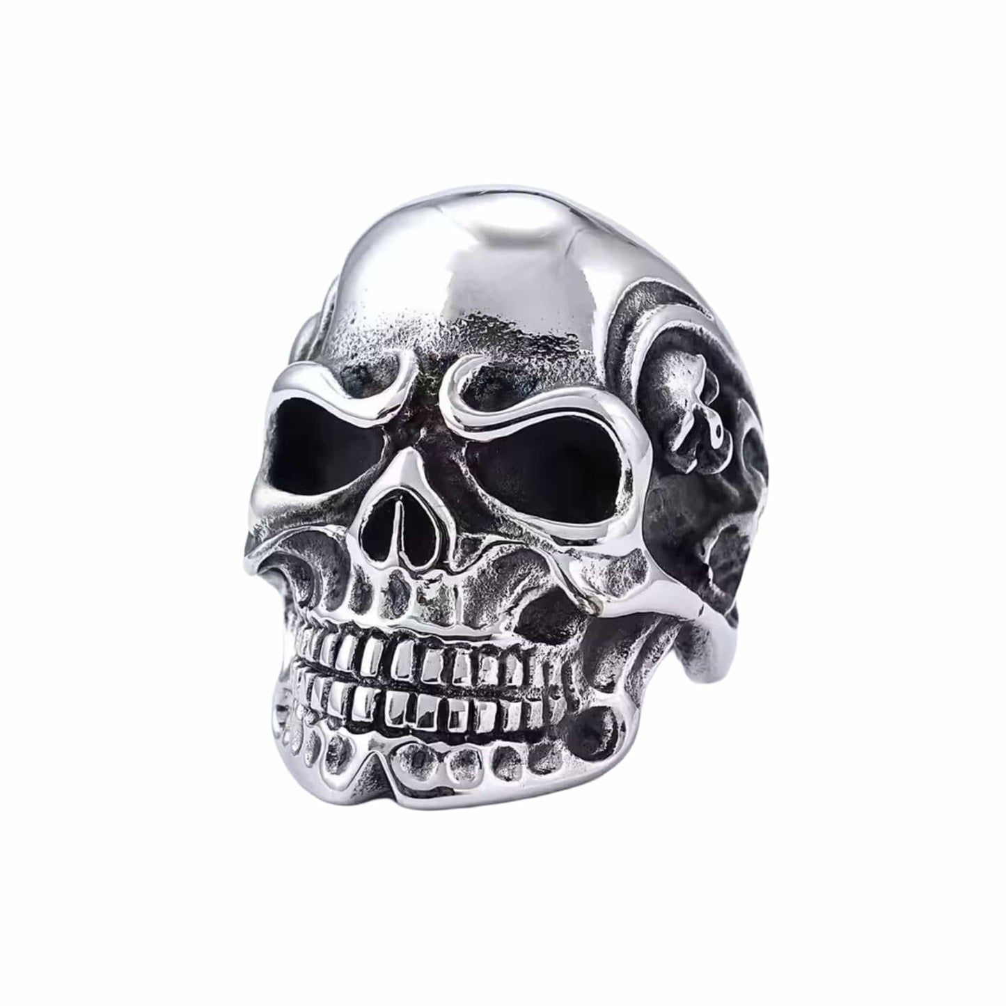THE MEN THING Rings DRAUGR SKULL RING - Pure Stainless Steel Men’s Steel-Plated Ring – Statement Luxury Jewelry (Size : 18-21-24)