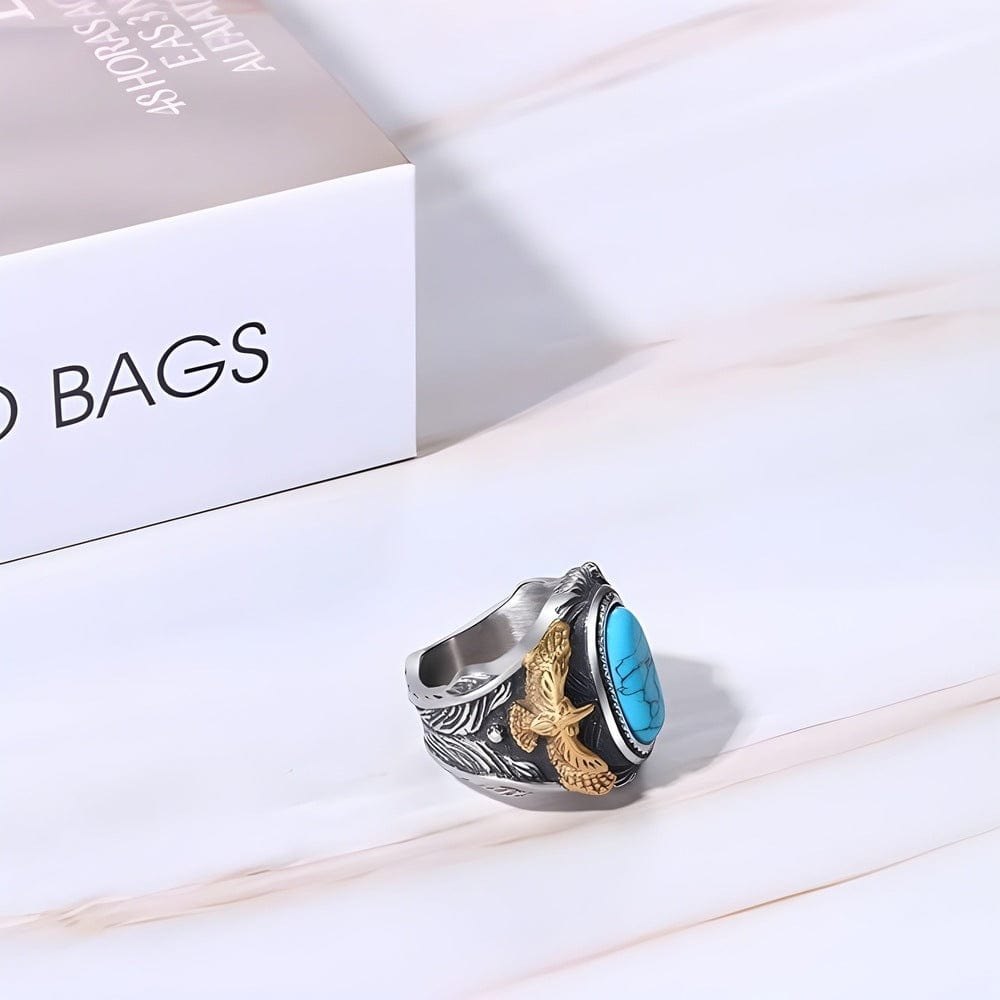 THE MEN THING Rings EAGLE CREST - 10mm Pure Titanium Steel Ring for Men & Boys