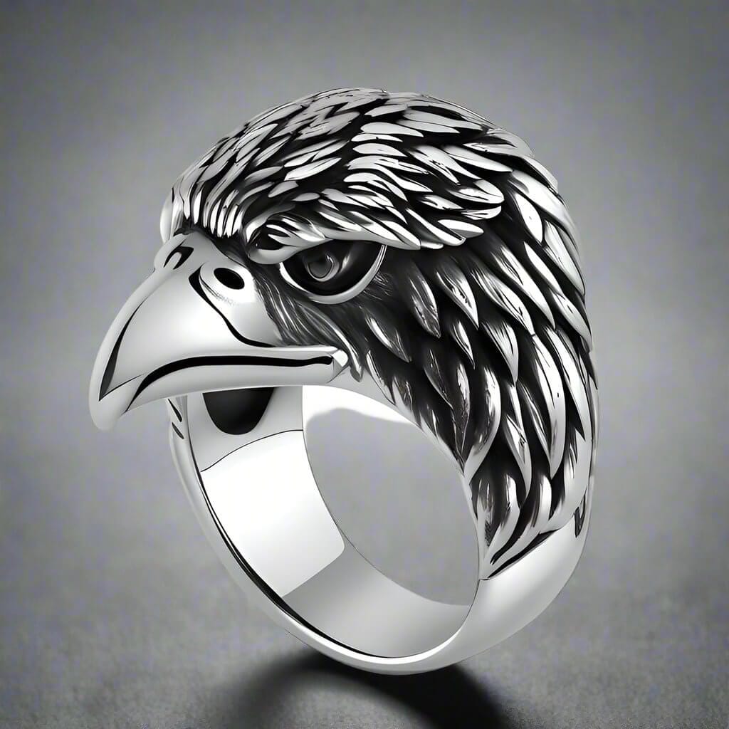 THE MEN THING Rings EAGLE HEAD - Titanium Steel Ring for Men
