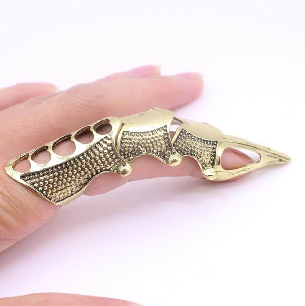 THE MEN THING Rings RINOSKIN - Gold Guard Adjustable Knuckle Joint Full Finger Ring for Men & Boys