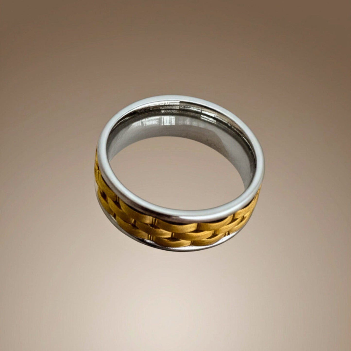 THE MEN THING Rings Royal Series - AUREX RING - Pure Stainless Steel Men’s Gold-Steel-Plated Ring – Statement Luxury Jewelry (Size : 17-19-22-25-27)