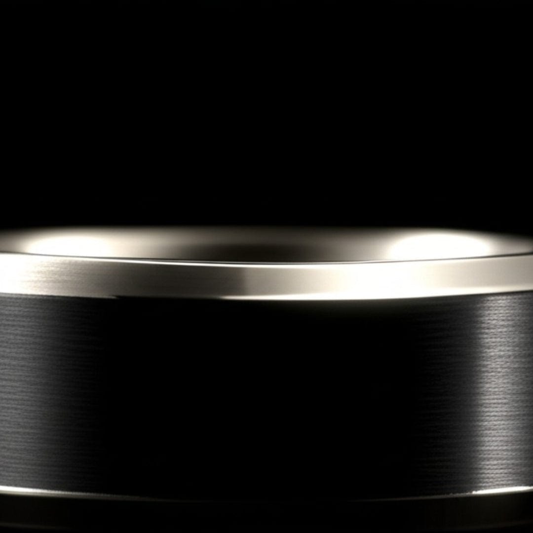 THE MEN THING Rings Royal Series - BLACK BASTION RING - Pure Stainless Steel Men’s Steel-Black-Plated Ring – Statement Luxury Jewelry (Size : 17-19-22-24-27)