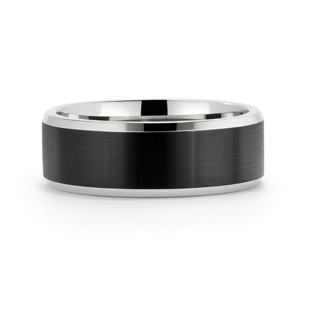 THE MEN THING Rings Royal Series - BLACK BASTION RING - Pure Stainless Steel Men’s Steel-Black-Plated Ring – Statement Luxury Jewelry (Size : 17-19-22-24-27)