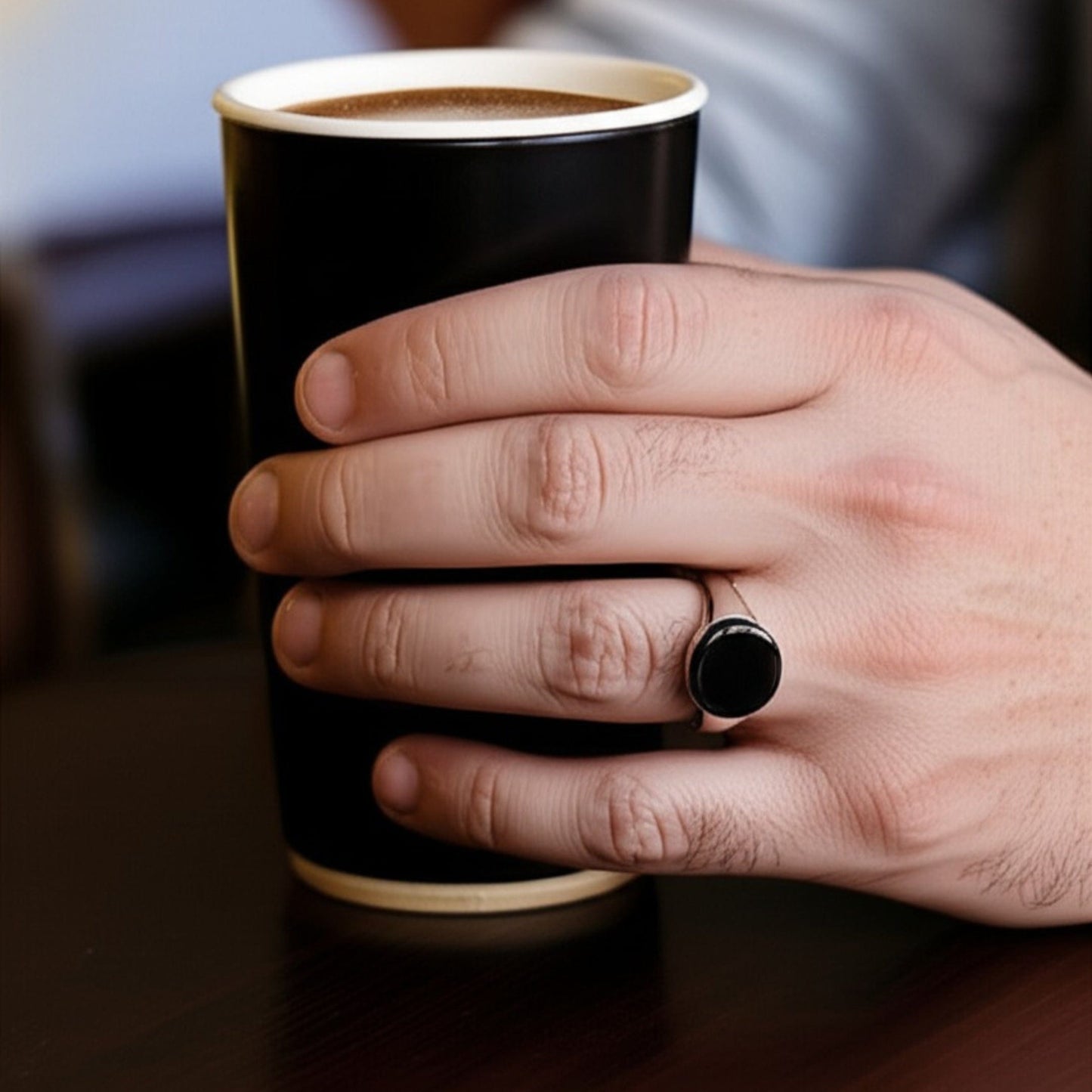 THE MEN THING Rings Royal Series - BLACK ECLIPSE REGENT - Pure Stainless Steel Men’s Steel-Plated Ring – Statement Luxury Jewelry (Size : 22-25-27)