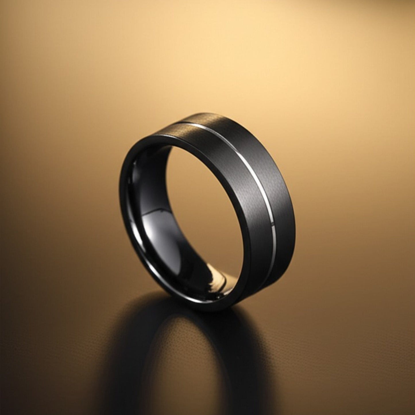 THE MEN THING Rings Royal Series - BLACK STRIKE RING - Pure Stainless Steel Men’s Black-Steel-Plated Ring – Statement Luxury Jewelry (Size : 17-20-22-25-27)