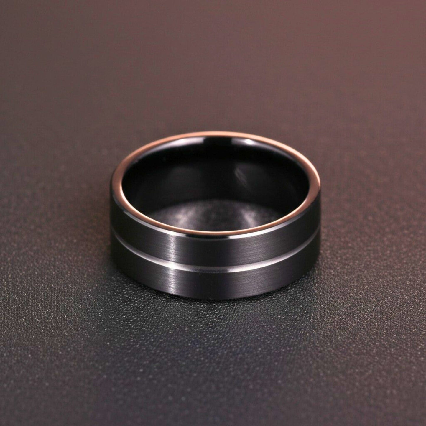 THE MEN THING Rings Royal Series - BLACK STRIKE RING - Pure Stainless Steel Men’s Black-Steel-Plated Ring – Statement Luxury Jewelry (Size : 17-20-22-25-27)