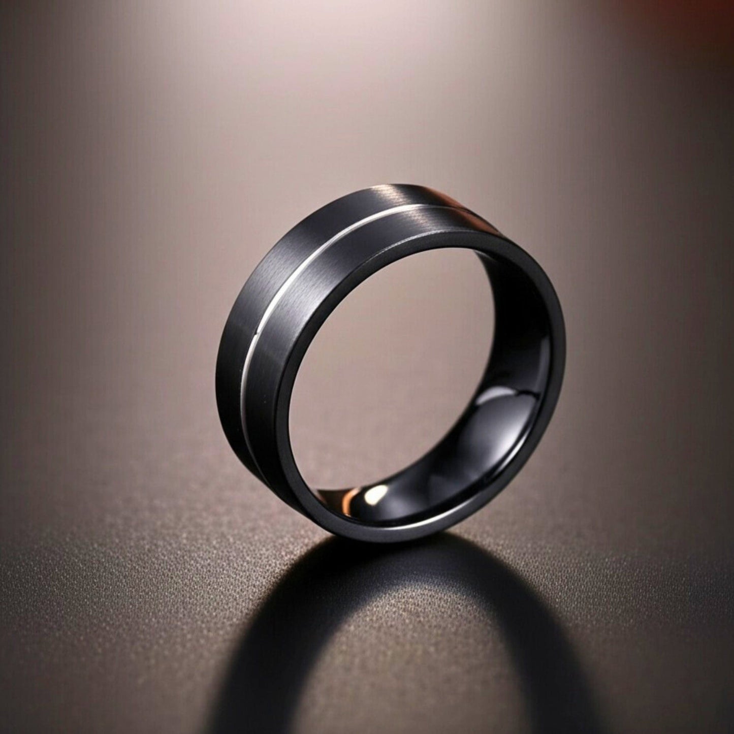THE MEN THING Rings Royal Series - BLACK STRIKE RING - Pure Stainless Steel Men’s Black-Steel-Plated Ring – Statement Luxury Jewelry (Size : 17-20-22-25-27)