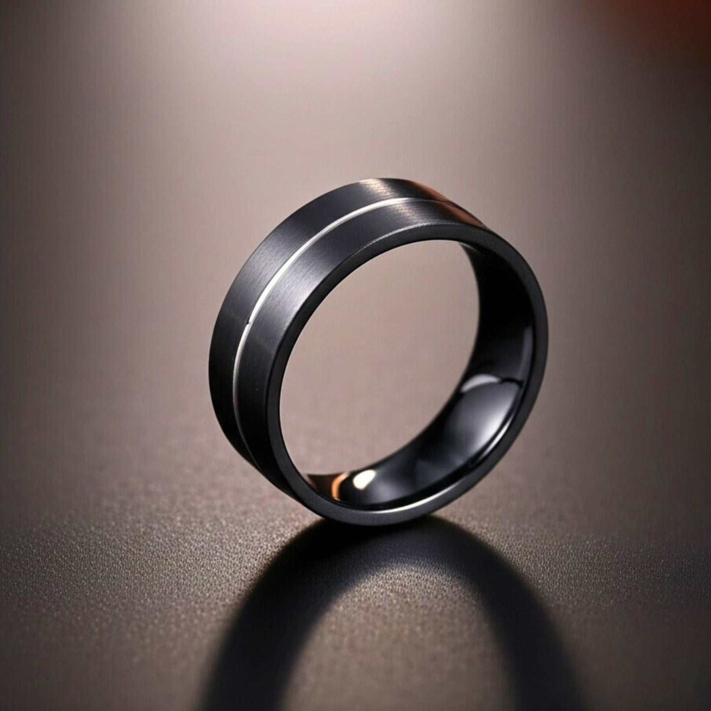THE MEN THING Rings Royal Series - BLACK STRIKE RING - Pure Stainless Steel Men’s Black-Steel-Plated Ring – Statement Luxury Jewelry (Size : 17-20-22-25-27)