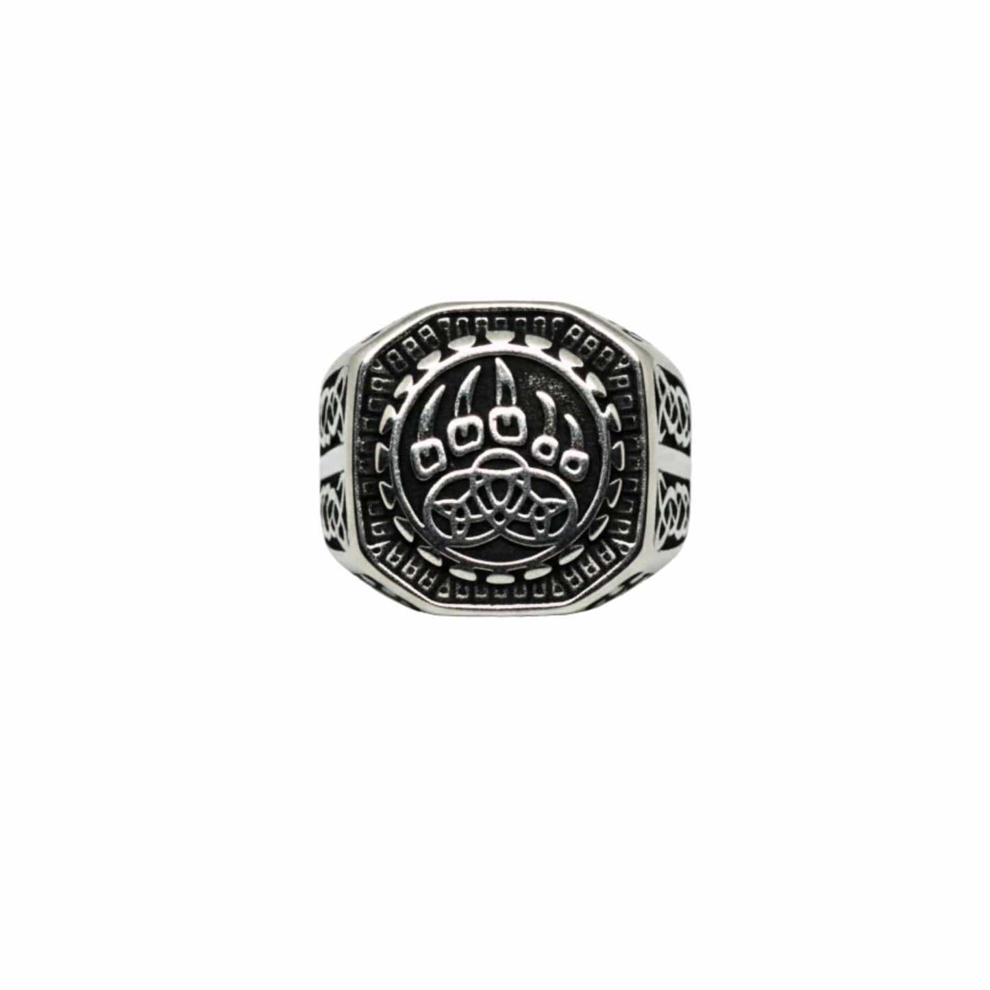 THE MEN THING Rings Royal Series - CELTIC CLAW RING - Pure Stainless Steel Men’s Steel-Plated Ring – Statement Luxury Jewelry (Size :19-21-22-24-27-29)