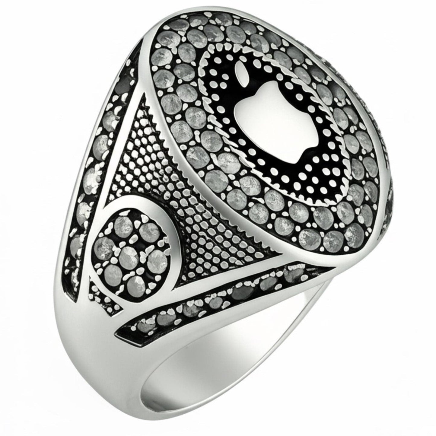 THE MEN THING Rings Royal Series - CORE ICON RING - Pure Stainless Steel Men’s Steel-Plated Ring – Statement Luxury Jewelry (Size : 19-22-24)