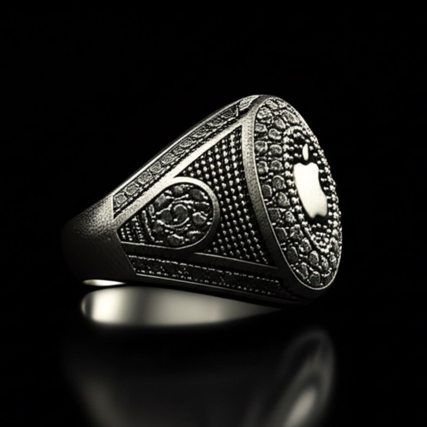 THE MEN THING Rings Royal Series - CORE ICON RING - Pure Stainless Steel Men’s Steel-Plated Ring – Statement Luxury Jewelry (Size : 19-22-24)
