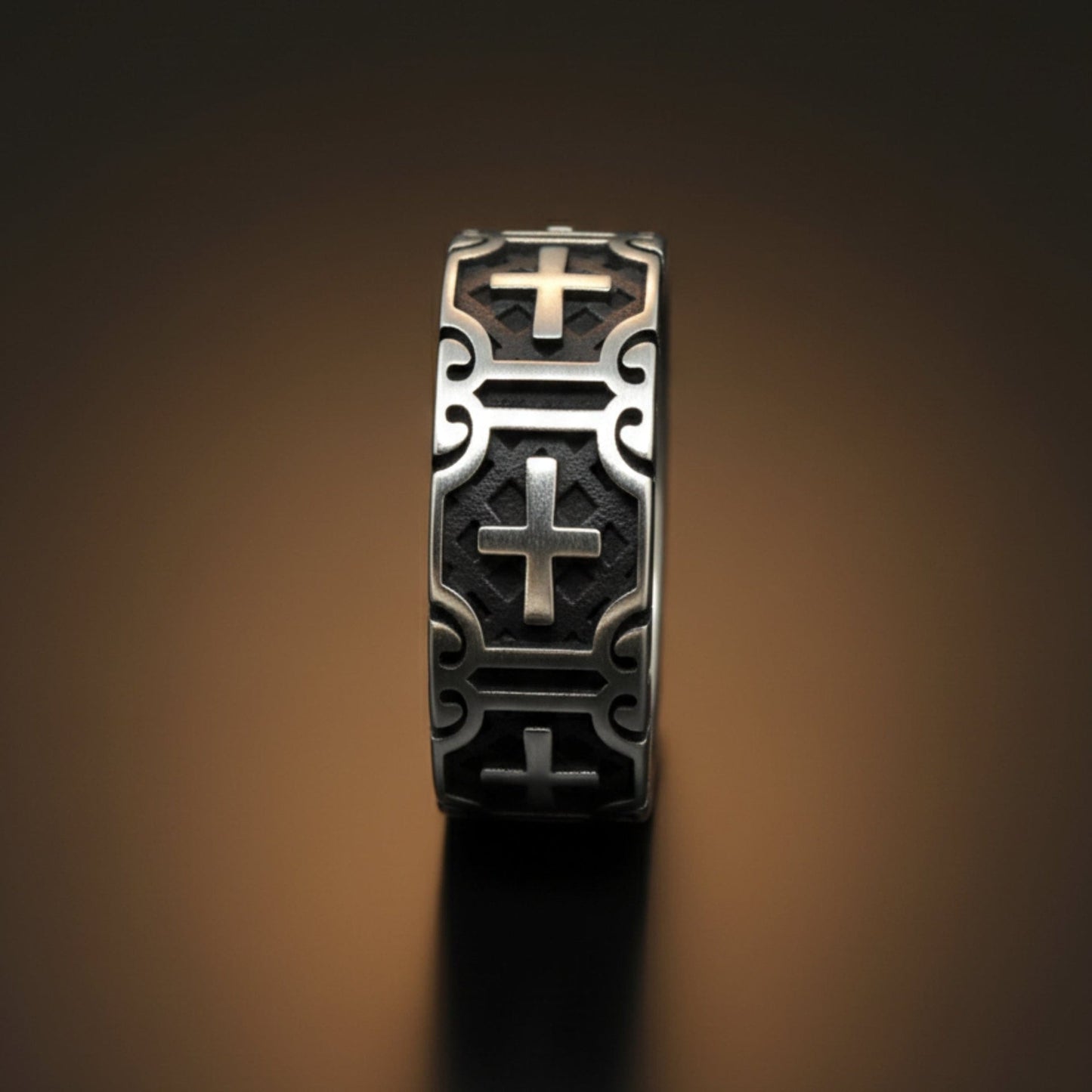 THE MEN THING Rings Royal Series - CROSSFIRE LEGACY RING - Pure Stainless Steel Men’s Steel-Plated Ring – Statement Luxury Jewelry (Size :16-20-22-26-28-31-32)