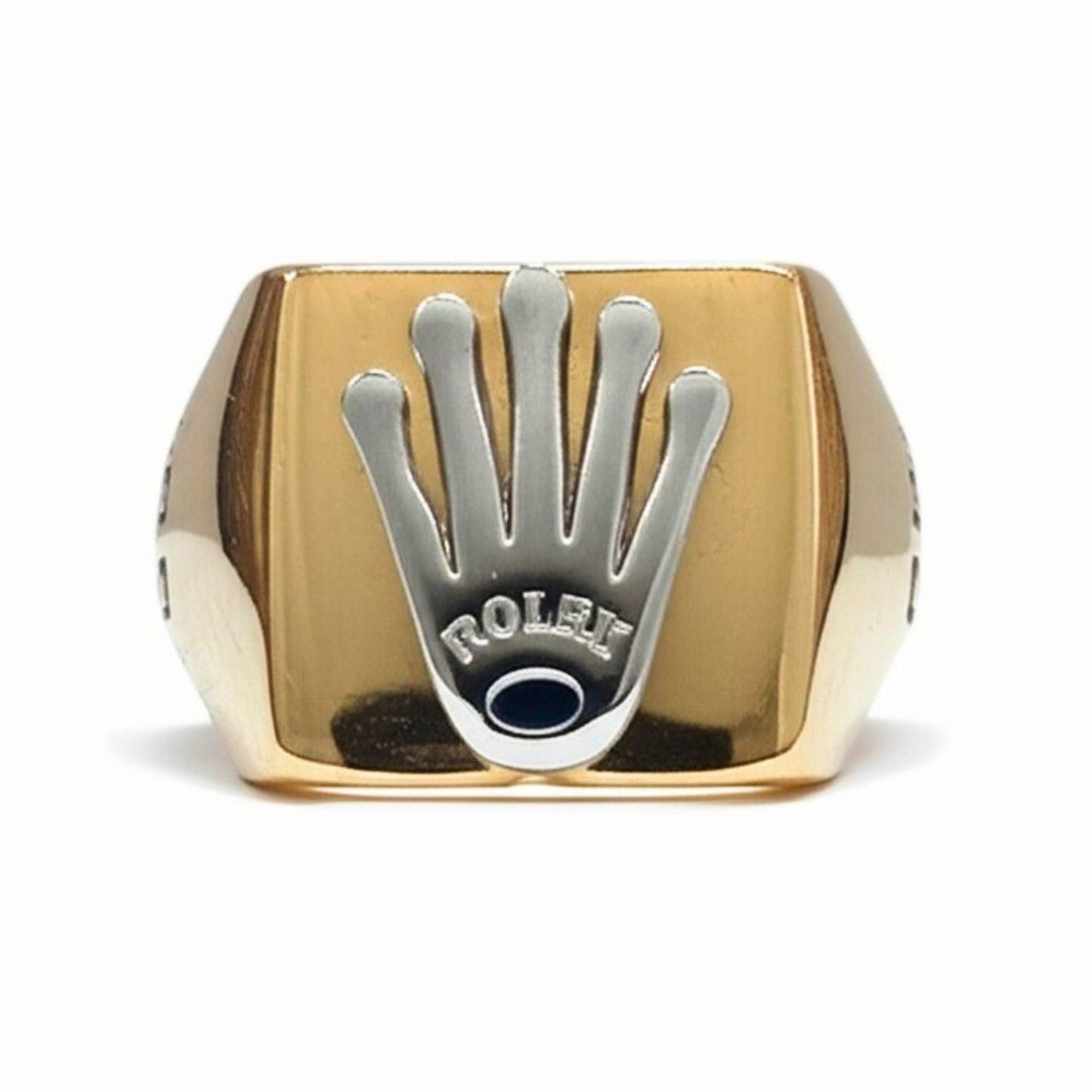 THE MEN THING Rings Royal Series - CROWNCRAFT RING - Pure Stainless Steel Men’s Rose Gold-Plated Ring – Statement Luxury Jewelry (Size : 19-21-24)