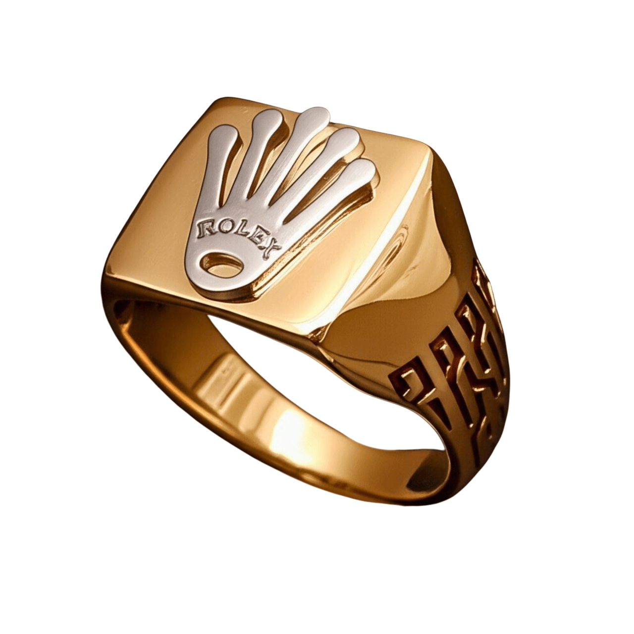 THE MEN THING Rings Royal Series - CROWNCRAFT RING - Pure Stainless Steel Men’s Rose Gold-Plated Ring – Statement Luxury Jewelry (Size : 19-21-24)