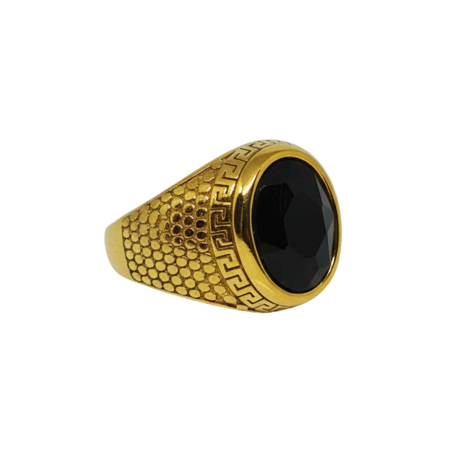 THE MEN THING Rings Royal Series - GOLDEN SERPENT RING - Pure Stainless Steel Men’s Gold-Plated Ring – Statement Luxury Jewelry (Size : 15-18-21-24-27-30)