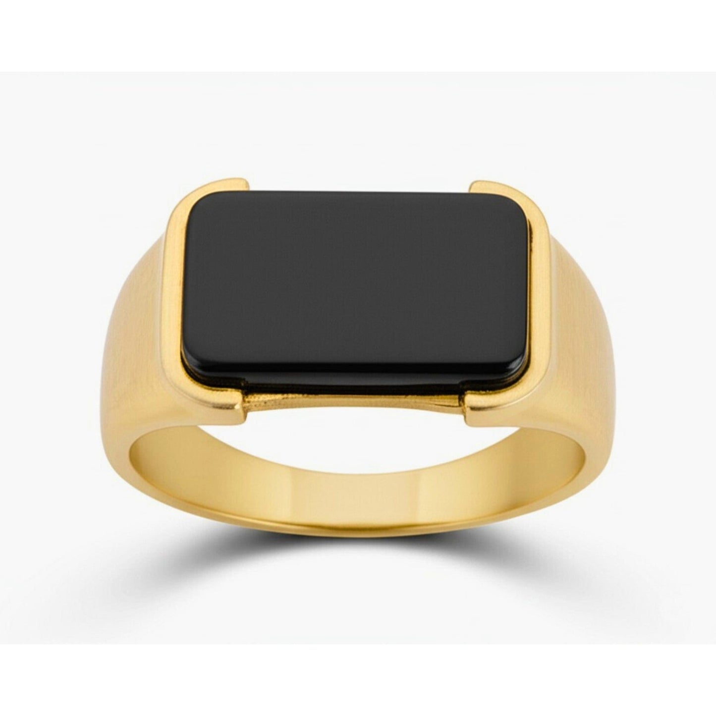 THE MEN THING Rings Royal Series - GOLDEN SPECTER RING - Pure Stainless Steel Men’s Steel-Plated Ring – Statement Luxury Jewelry (Size : 16-19-22)