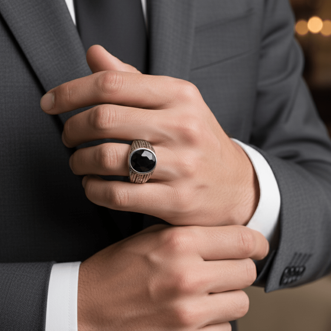 THE MEN THING Rings Royal Series - LABYRINTH KNIGHT RING- Pure Stainless Steel Men’s Steel-Plated Ring – Statement Luxury Jewelry (Size :15-18-20-21-23-27-28-30)