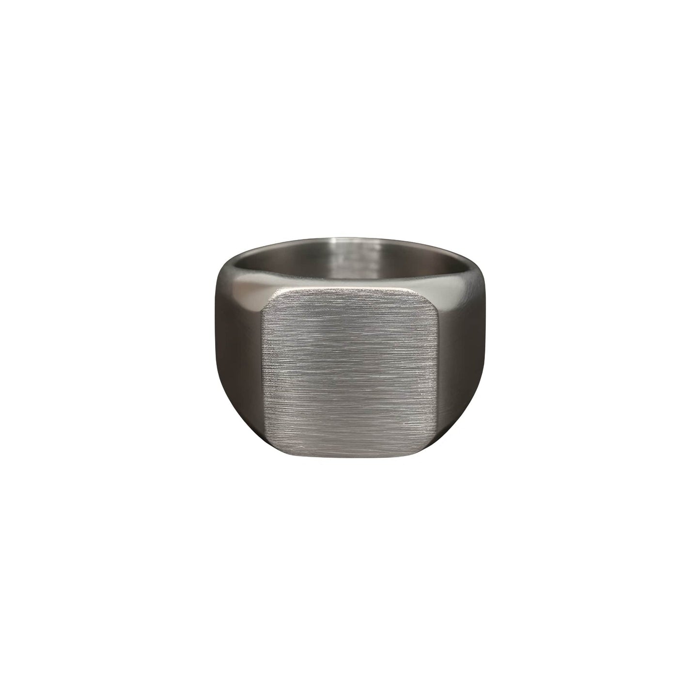 THE MEN THING Rings Royal Series - MATTE SQUARE SIGNET RING - Pure Stainless Steel Men’s Steel-Plated Ring – Statement Luxury Jewelry (Size :15-16-18-19-21-22-25-30)