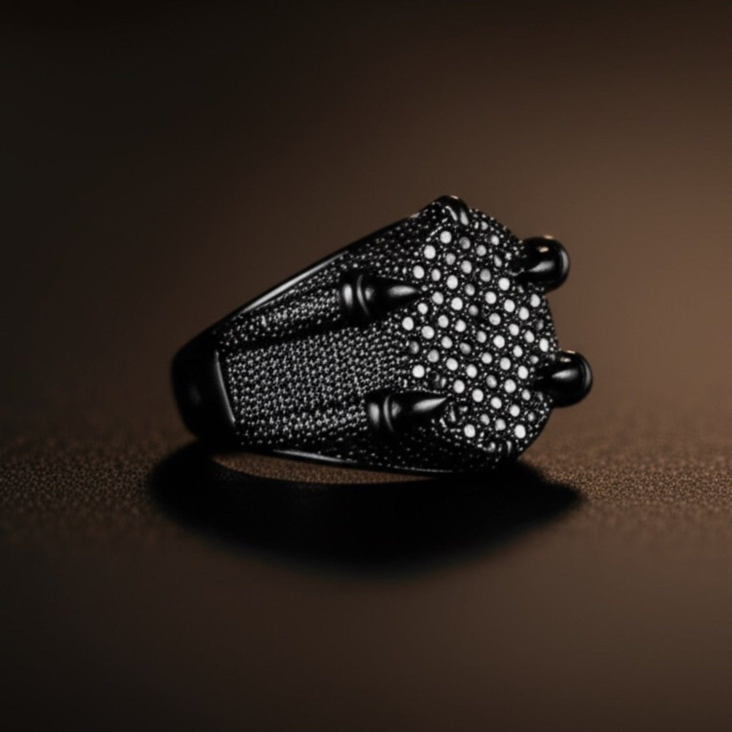 THE MEN THING Rings Royal Series - MIDNIGHT TALON RING - Pure Stainless Steel Men’s Black-Plated Ring – Statement Luxury Jewelry (Size : 19-22-24)