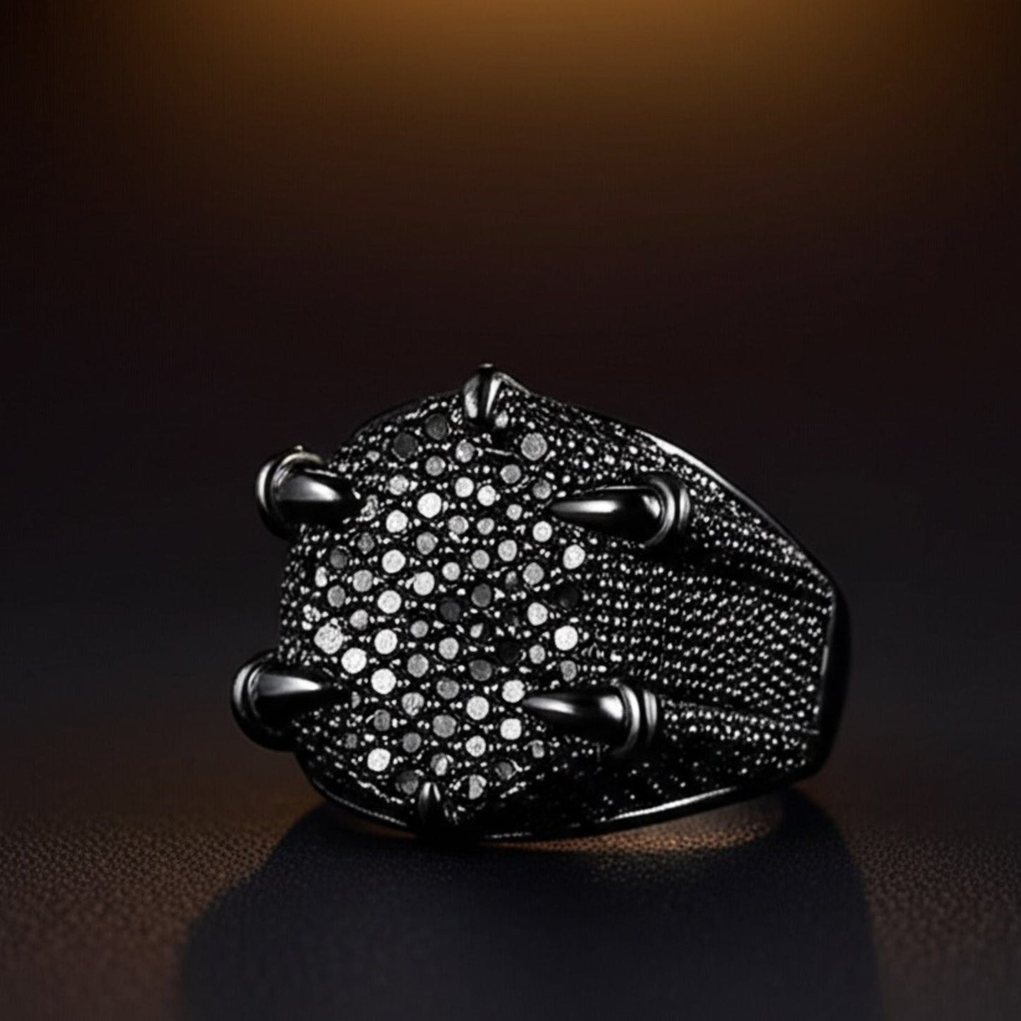 THE MEN THING Rings Royal Series - MIDNIGHT TALON RING - Pure Stainless Steel Men’s Black-Plated Ring – Statement Luxury Jewelry (Size : 19-22-24)
