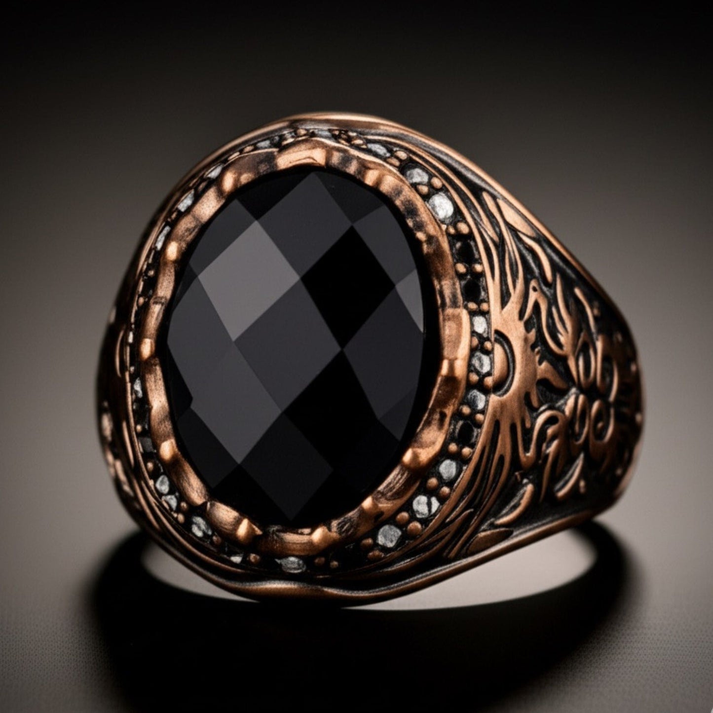THE MEN THING Rings Royal Series - MYSTIC FORGE RING - Pure Stainless Steel Men’s Rose Gold-Plated Ring – Statement Luxury Jewelry (Size : 19-22-23)