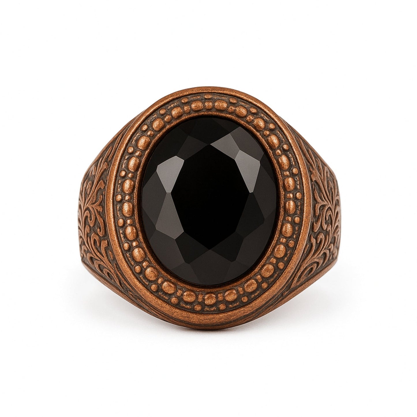 THE MEN THING Rings Royal Series - MYSTIC FORGE RING - Pure Stainless Steel Men’s Rose Gold-Plated Ring – Statement Luxury Jewelry (Size : 19-22-23)