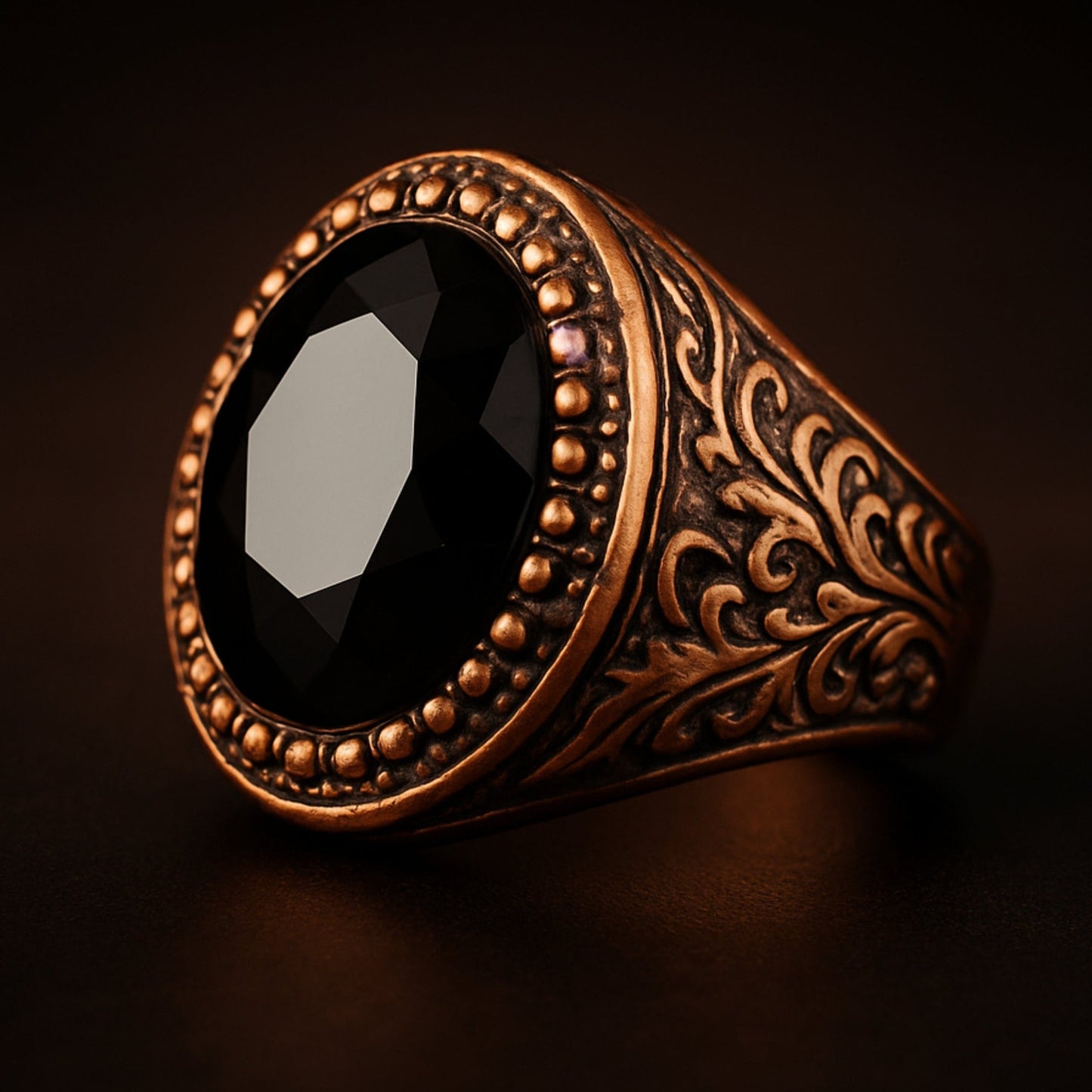 THE MEN THING Rings Royal Series - MYSTIC FORGE RING - Pure Stainless Steel Men’s Rose Gold-Plated Ring – Statement Luxury Jewelry (Size : 19-22-23)