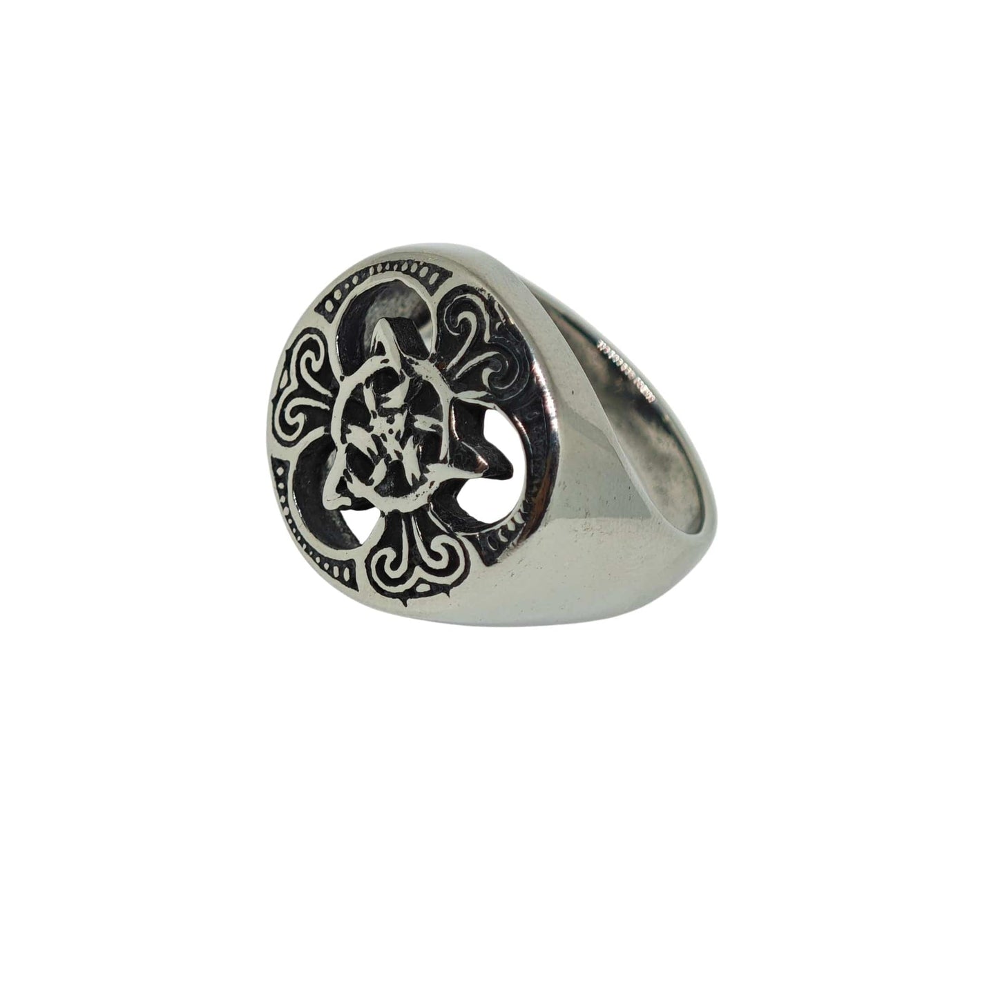 THE MEN THING Rings Royal Series - MYTHIC GUARDIAN SIGNET RING - Pure Stainless Steel Men’s Steel-Plated Ring – Statement Luxury Jewelry (Size :16-19-21-24-28-29-31)